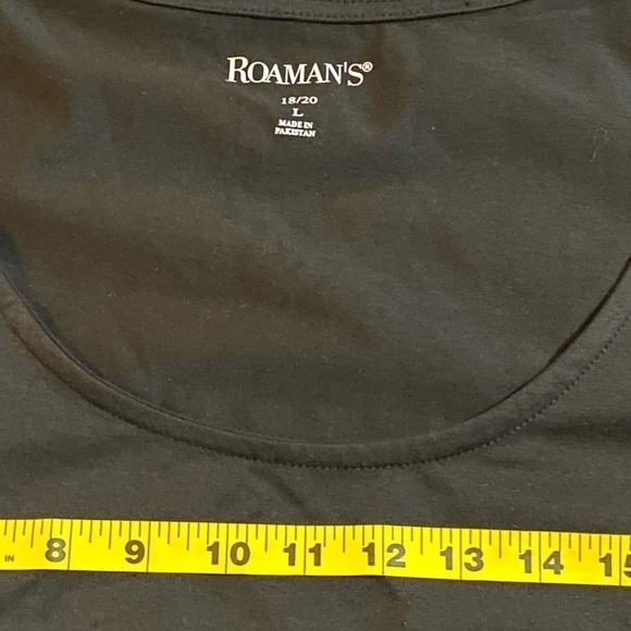 Roaman’s Scoop Neck Size L Black Tank Top - Picture 2 of 5